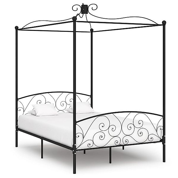 furnicato Bettgestell Himmelbett-Gestell Schwarz Metall 120 günstig online kaufen