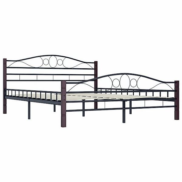 vidaXL Bettgestell Bettgestell Schwarz Metall 180200 cm Bett Bettrahmen Bet günstig online kaufen