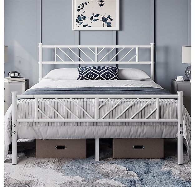 Yaheetech Metallbett Bettgestell 90x190/90x200/140x200cm, Minimalistischer günstig online kaufen
