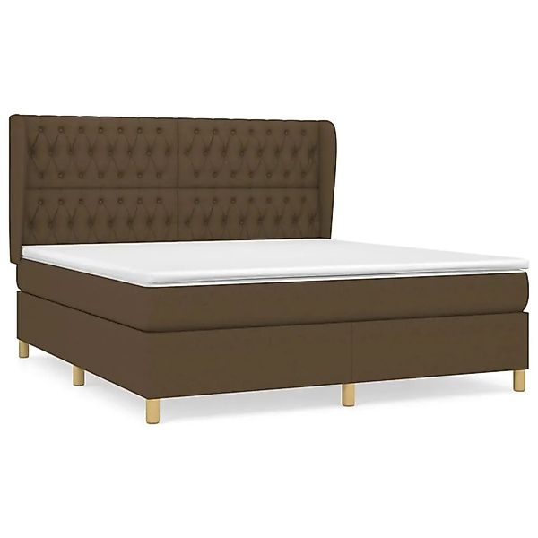 vidaXL Boxspringbett mit Matratze Dunkelbraun 180x200 cm Stoff 3128784 günstig online kaufen