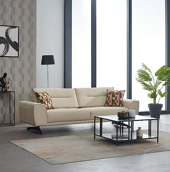 JVmoebel Sofa Polstersofa Stoffsofa Couch Dreisitzer Sofa 3 Sitzer Beige Mo günstig online kaufen