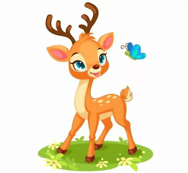 EmmiJules Wandtattoo Süßes Reh - das Kinderzimmer – Bambi Rehkitz mehrfarbi günstig online kaufen