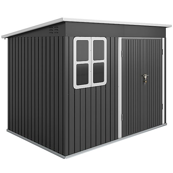 Outsunny Gerätehaus 4,13 m³, Gartenhaus, 260 x 177 x 190 cm, Geräteschuppen günstig online kaufen