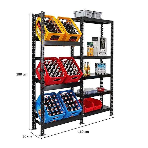 PROREGAL® Flaschenregal Getränkekistenregal GARDASEE 180x160x30cm 6 günstig online kaufen