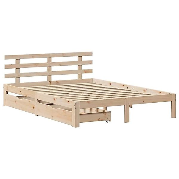vidaXL Massivholzbett mit Schubladen 120x190 cm Kiefer 3301998 günstig online kaufen