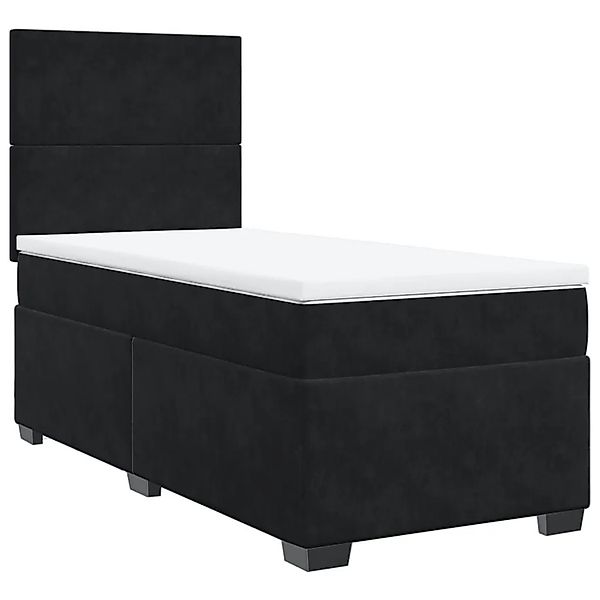 vidaXL Boxspringbett mit Matratze Schwarz 90x200 cm Samt 3290806 günstig online kaufen