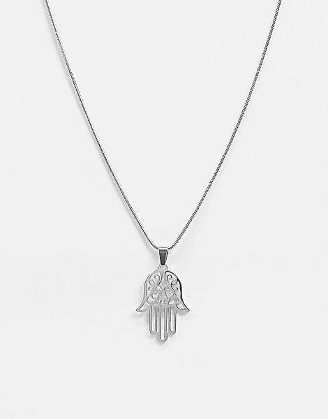 Aura by Calum Best – Halskette mit Hamsa-Handanhänger-Silber günstig online kaufen