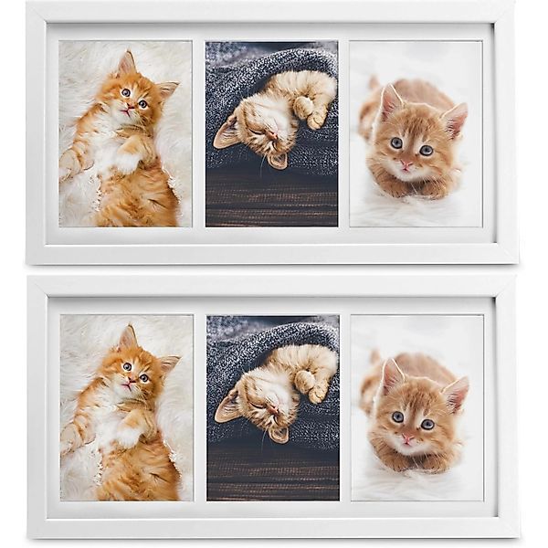 Bomoe Galeria Bilderrahmen 3 Bilder 10x15cm Weiß 2tlg günstig online kaufen