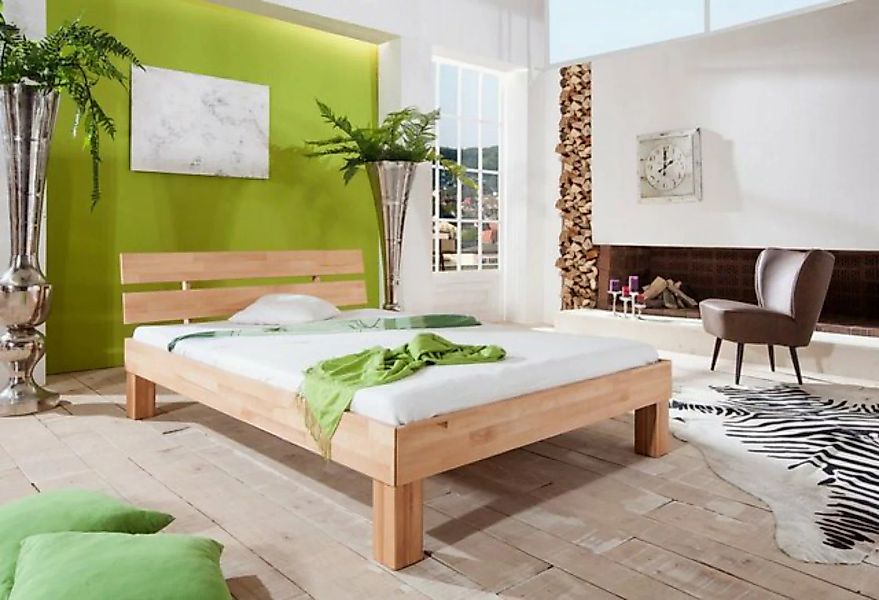 Natur24 Kinderbett Einzelbett Julia 90x200cm Kernbuche massiv Bett günstig online kaufen