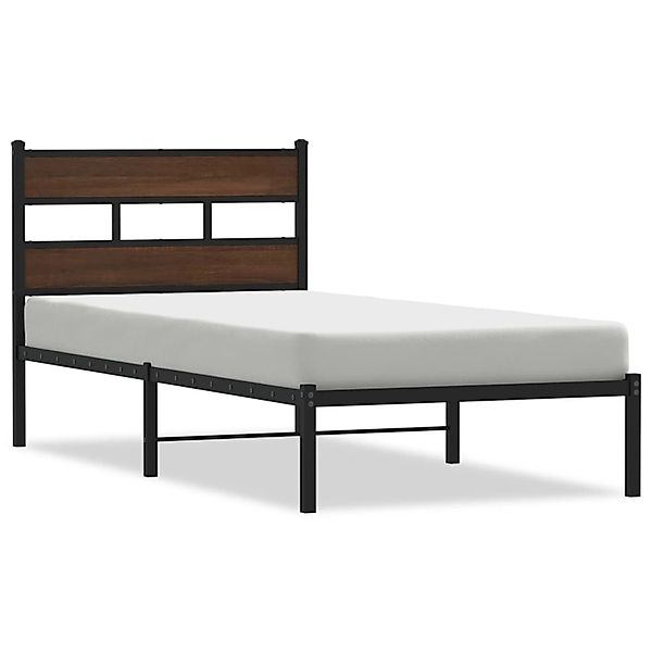 vidaXL Bettgestell ohne Matratze mit Kopfteil Braun Eiche 90x200 cm 4017144 günstig online kaufen