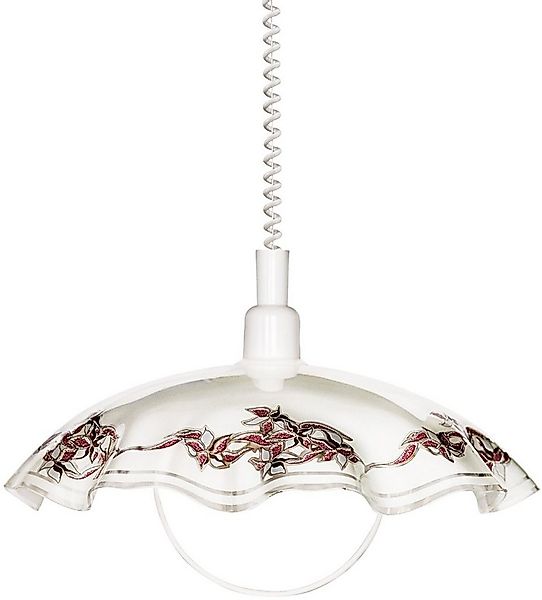 EGLO Pendelleuchte VETRO Hängelampe, Küchenlampe, florales Muster, weiß, E2 günstig online kaufen