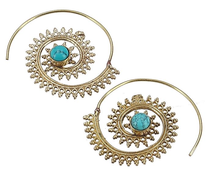 Guru-Shop Paar Ohrhänger Boho Ohrringe aus Messing, Tribal.. günstig online kaufen