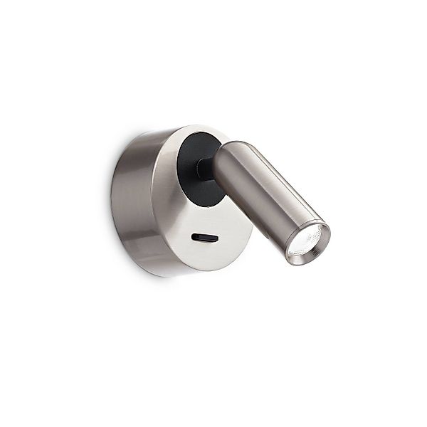 Ideal Lux LED-Wandstrahler Bean, Ø 7 cm, nickelfarben Metall günstig online kaufen