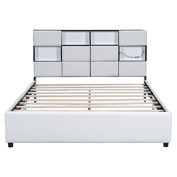 Gotagee Polsterbett Flachbett LED Doppelbett Funktionbett Jugendbett mit St günstig online kaufen