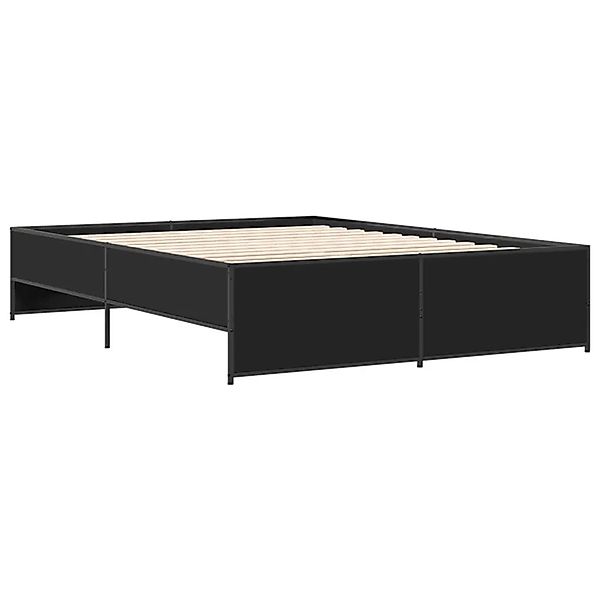 vidaXL Bettgestell Schwarz 140x200 cm Holzwerkstoff und Metall 3279887 günstig online kaufen
