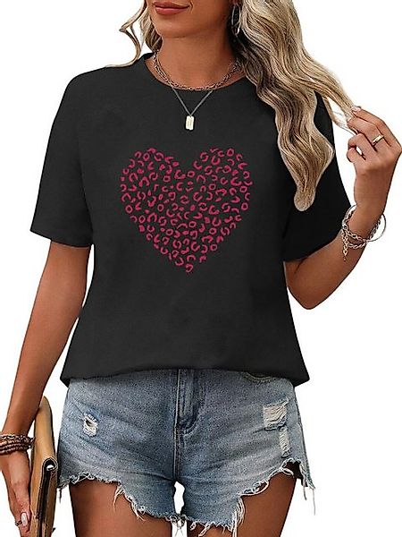 PYL Rundhalsshirt Damen Sommer Casual Oversize-Shirt Kurzarm Lockere Tops günstig online kaufen