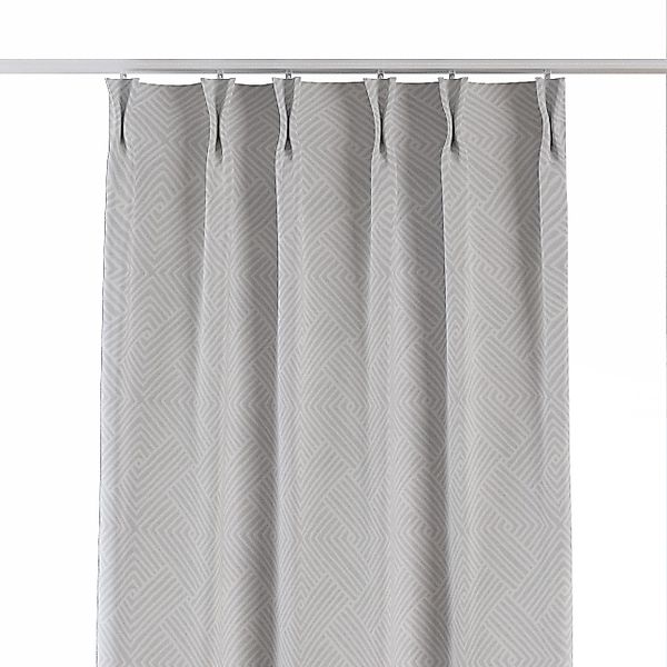 Vorhang mit flämischen 2-er Falten, grau-weiß, Sunny (143-43) günstig online kaufen