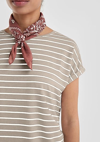 QS Kurzarmshirt Locker geschnittenes T-Shirt aus günstig online kaufen