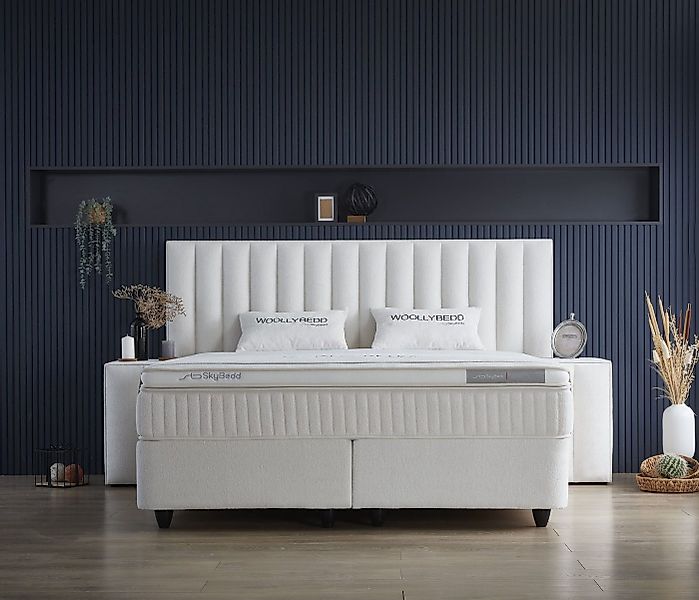 Viva Möbel Boxspringbett WOLLY (140 x 200 cm, 2 x Nachttische, 6-St), Komfo günstig online kaufen