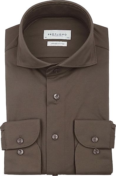 Profuomo Japanese Knitted Hemd Taupe - Größe 39 günstig online kaufen