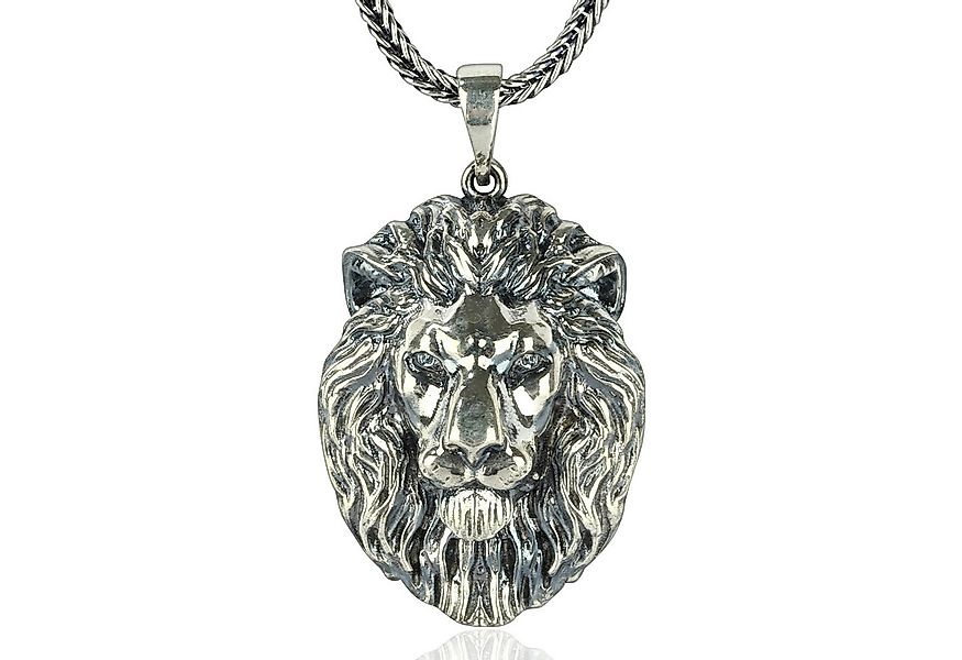 NAHLE Kette mit Anhänger Silber Löwe mit Silber Fuchsschwanz Kette 55cm (2- günstig online kaufen