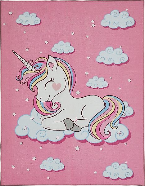 Andiamo Kinderteppich "Einhorn" rechteckig 6 mm Höhe Kurzflor, Motiv Einhor günstig online kaufen