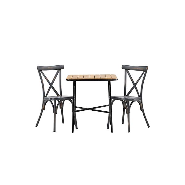 ebuy24 Holmbeck Gartenset Tisch 2 Stühle Natur Dunkel Grau günstig online kaufen