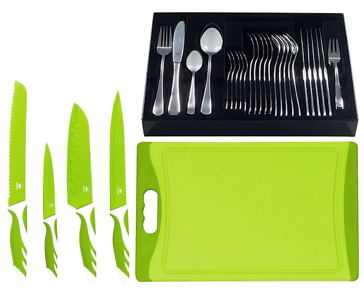 KING Besteck-Set ""BAS" inkl. Etui, 4 Küchenmesser und 1 Schneidebrett" günstig online kaufen