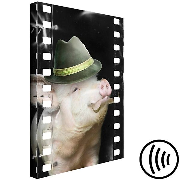Wandbild Pig with Mustache (1 Part) Vertical XXL günstig online kaufen