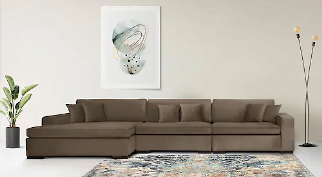 Home affaire Ottomane »Skara L-Form«, Lounge-Sofa mit Federkernpolsterung, günstig online kaufen
