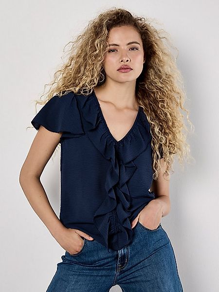 Apricot Shirtbluse Top mit Rüschen und Engelsärmeln günstig online kaufen