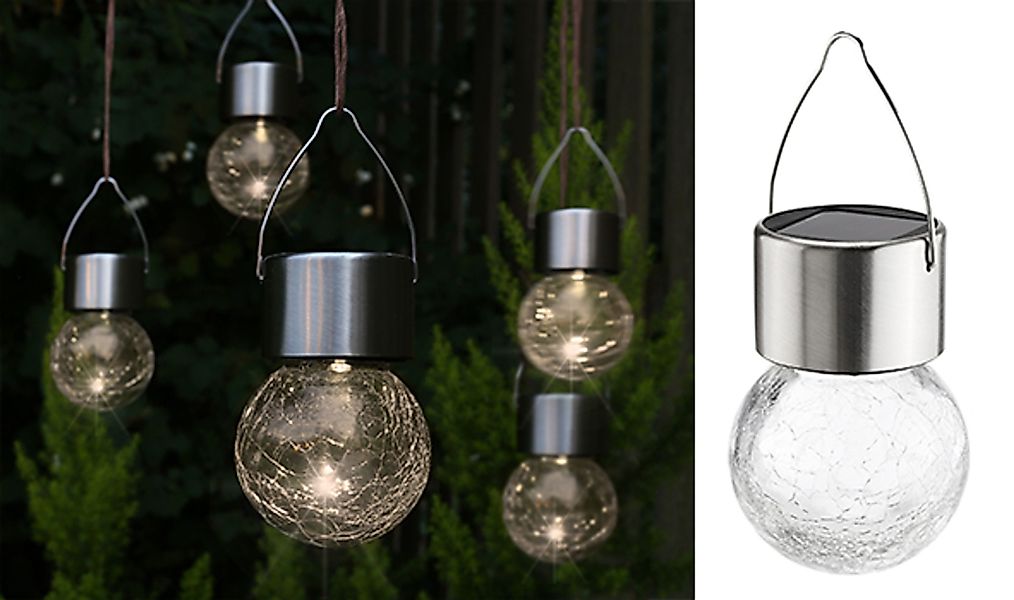 Hi Solar-led-lichter Zum Aufhängen 5 Stk. Risse-glas-design günstig online kaufen