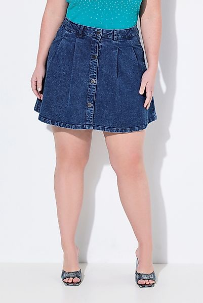 MIAMODA Jerseyrock Jeans-Midirock A-Linie Knopfleiste günstig online kaufen