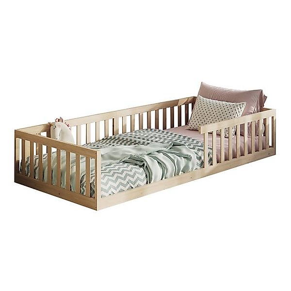 Kids Collective Kinderbett Bodenbett Bett mit Rausfallschutz & Lattenrost M günstig online kaufen