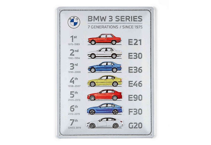 BMW Metallschild BMW 3er Serie Blechschild 20x30 cm Offizielles Metallschil günstig online kaufen
