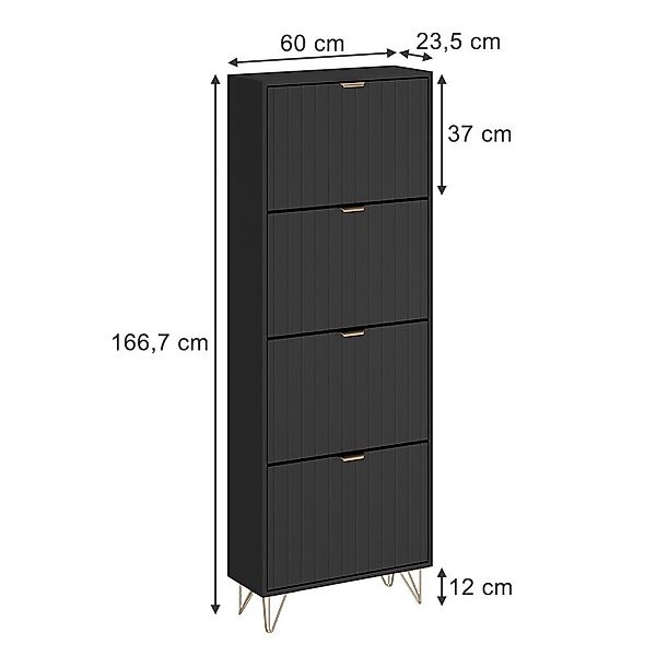 Vicco Schuhschrank Helge, Schwarz, 60 x günstig online kaufen