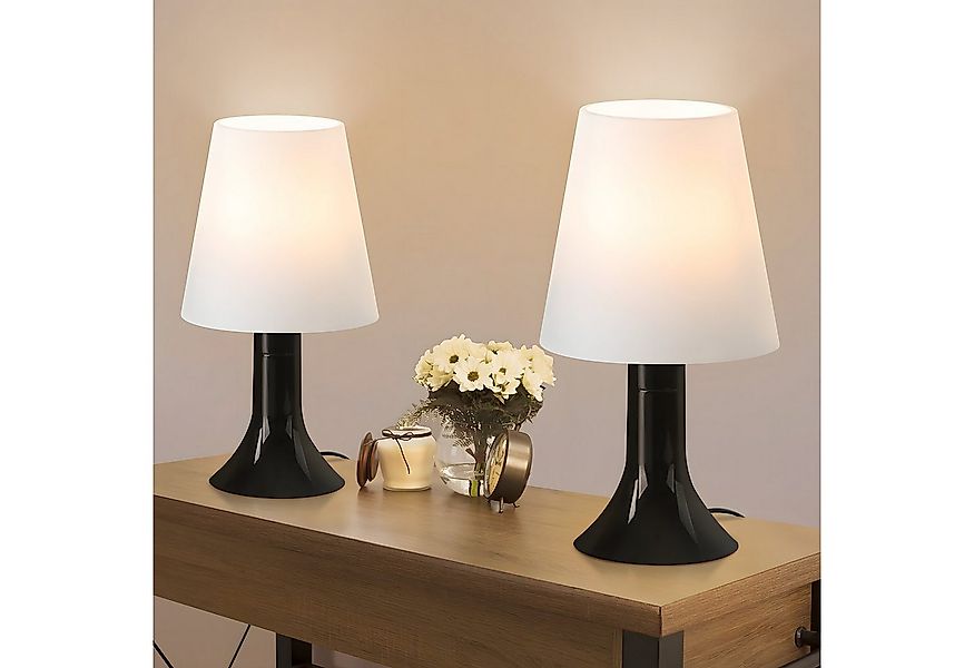 ZMH Tischleuchte mit Kabel - E14 Tischlampe 2ER Set Kleine Whonzimmerlampe günstig online kaufen