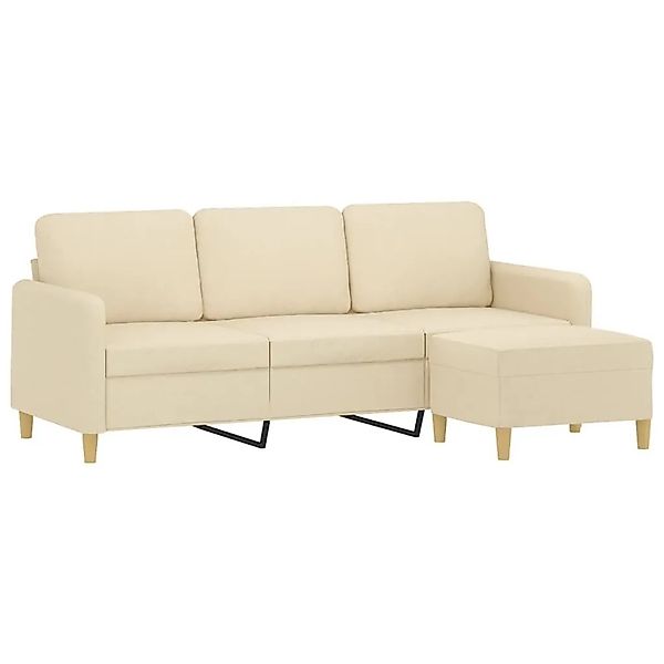 vidaXL 3-Sitzer-Sofa mit Hocker Creme 180 cm Stoff 3201194 günstig online kaufen