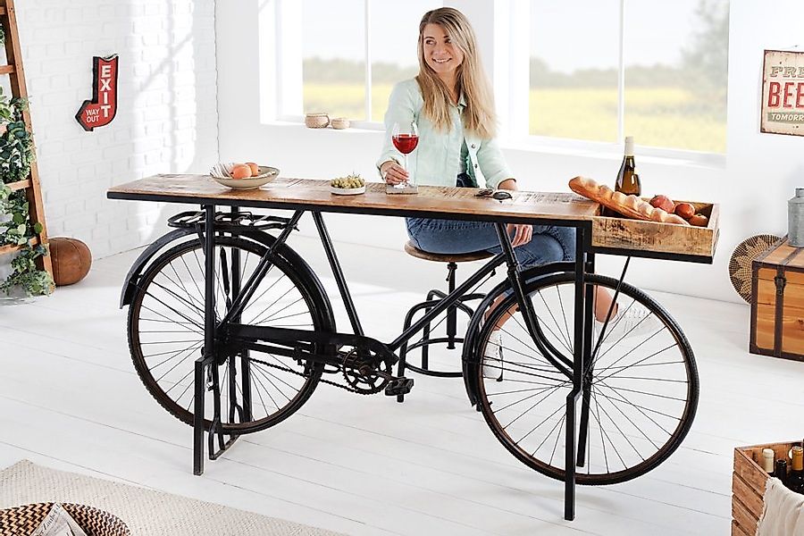 riess-ambiente Konsolentisch BICYCLE 195cm natur / schwarz (Einzelartikel, günstig online kaufen