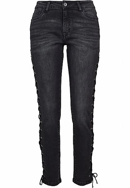 URBAN CLASSICS Bequeme Jeans "Urban Classics Damen Ladies Denim Lace Up Ski günstig online kaufen