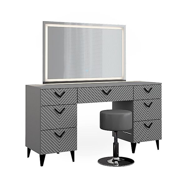 Vicco Schminktisch Anett, Grau, 150 cm günstig online kaufen
