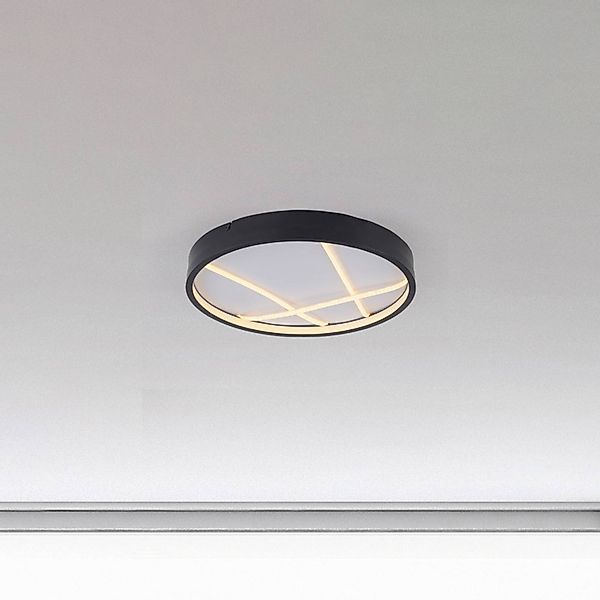 JUST LIGHT. LED-Deckenleuchte Mikado, Ø 40 cm, schwarz günstig online kaufen