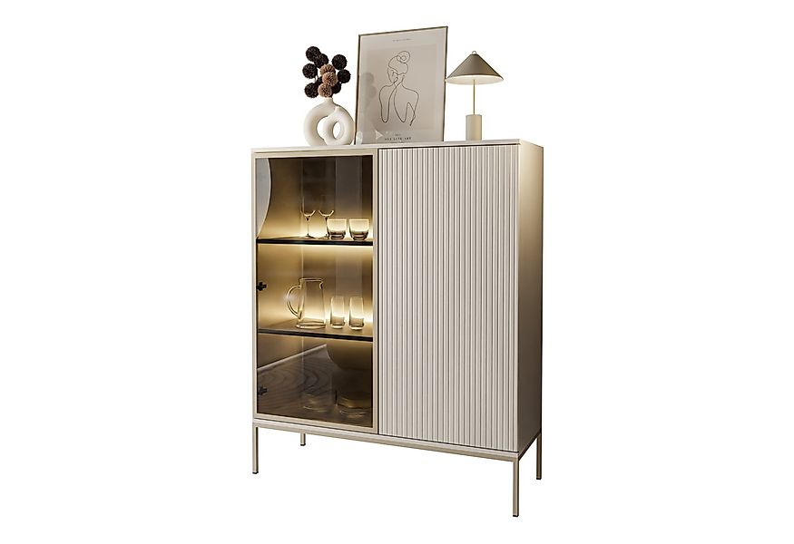 Lookway Vitrine ECLIPSE WT104 in Kaschmir mit LED Beleuchtung in Kaschmir günstig online kaufen