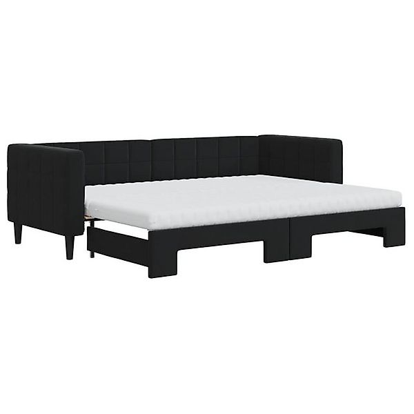 vidaXL Ausziehbett, Tagesbett Ausziehbar mit Matratzen Schwarz 80x200 cm Sa günstig online kaufen