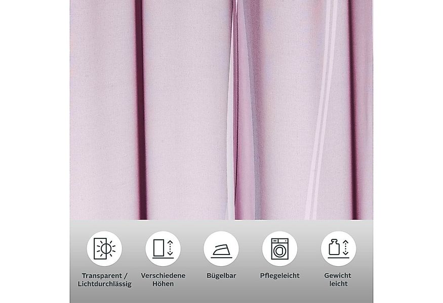 my home Gardine Dimona (2 St), Schlaufen, transparent, Voile, 2er-Set, Voil günstig online kaufen