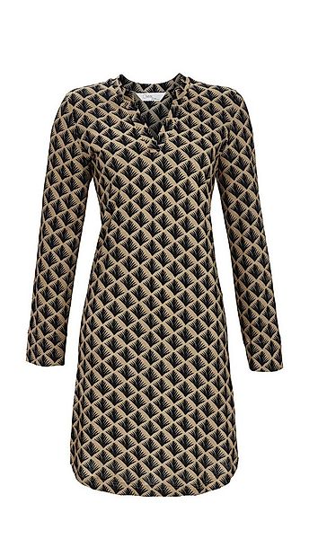 Chérie Line Nachthemd mit Abstraktdessin und V-Ausschnitt Alloverprint günstig online kaufen