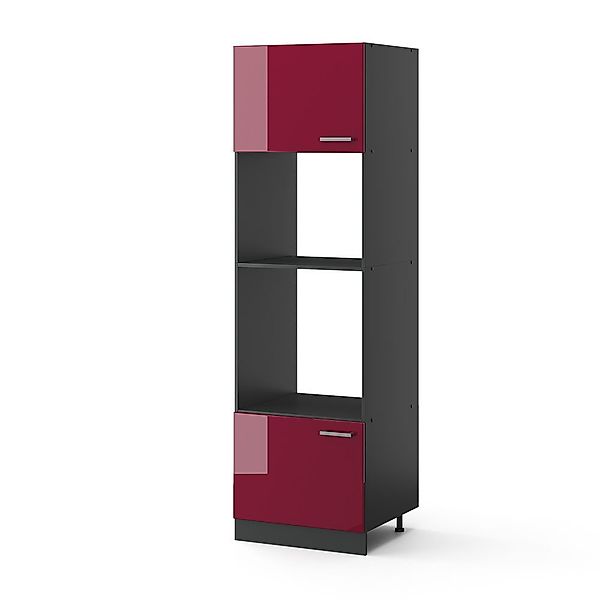 Vicco Mikrowellenumbauschrank R-Line, Bordeaux Hochglanz/Anthrazit, 60 günstig online kaufen