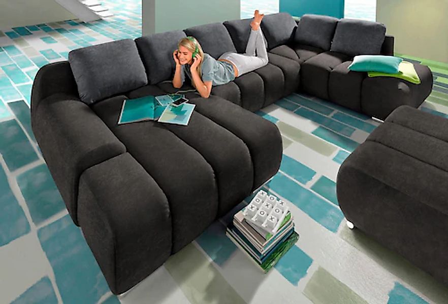 Home affaire Wohnlandschaft »Bono U-Form« wahlweise mit Bettfunktion günstig online kaufen