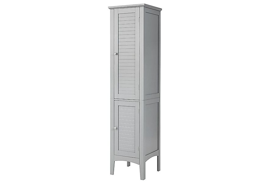 COSTWAY Hochschrank Bad,schmal,mit 2 Lamellentür,5 Fächern,37x37x160cm günstig online kaufen