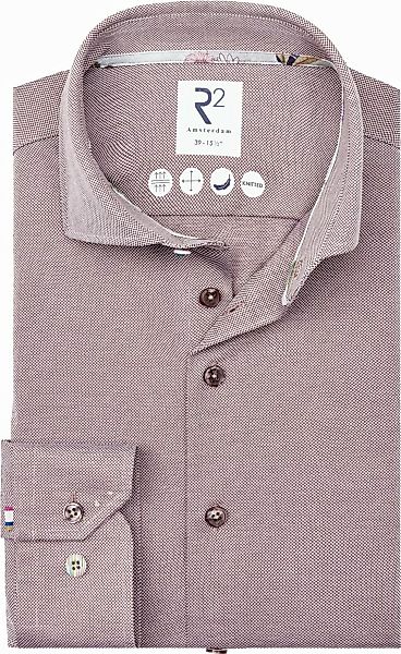 R2 Japanese Knitted Hemd Contrast Braun - Größe 40 günstig online kaufen